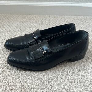 ROBERT WAYNE Men's Black Leather Loafers Bit Dress Formal Shoes Slip On Size 8